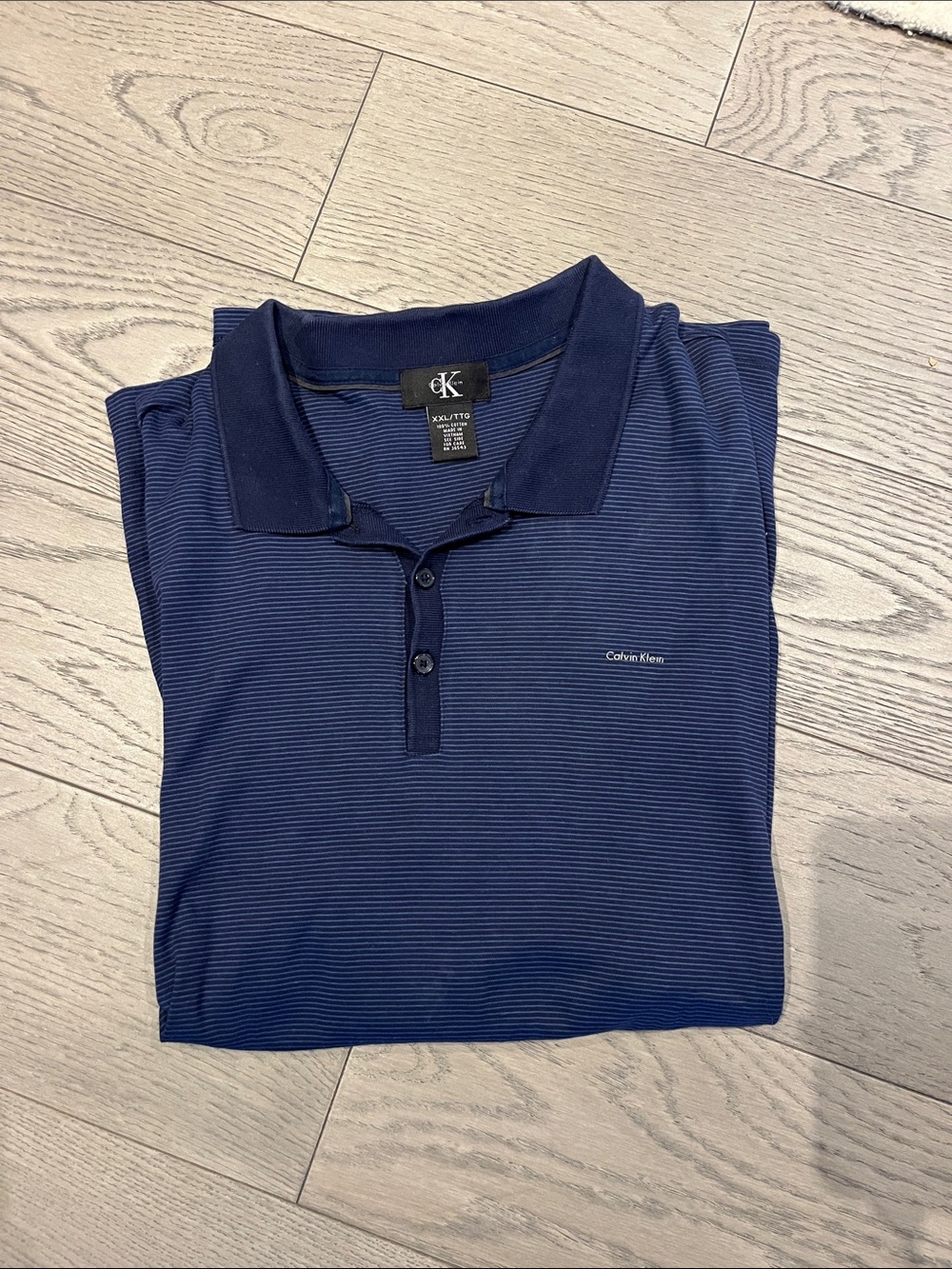 Calvin Klein Men's Dark Navy Striped Polo